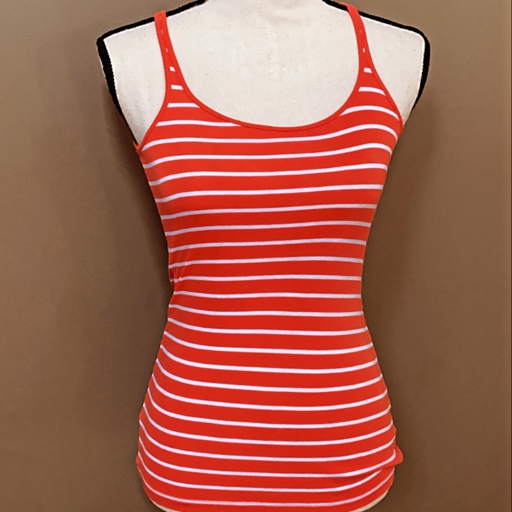 JCrew red and  white tank top
